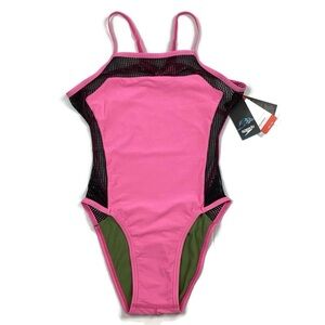 Speedo Turnz One Piece Swimsuit with Mesh Detail Racing Cut Endurance fabric